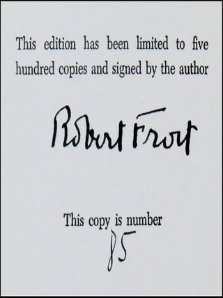 Complete Poems of Robert Frost, number 85 of the signed, numbered, and limited first edition, a superb copy still housed in the publisher's slipcase and retaining some of the original glassine jacket