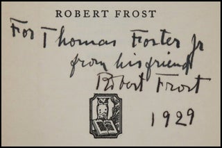 Selected Poems, warmly inscribed, dated, and signed by the author in 1929, contemporary to publication