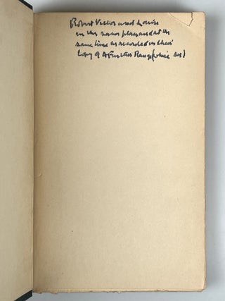 North of Boston, a significant association copy, inscribed by Frost to his close friend, the Rabbi Victor Reichert, and Reichert's wife, Louise, during Frost's final summer in Ripton, Vermont, on 15 August 1962, five and half months before Frost's death