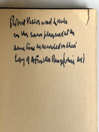 North of Boston, a significant association copy, inscribed by Frost to his close friend, the Rabbi Victor Reichert, and Reichert's wife, Louise, during Frost's final summer in Ripton, Vermont, on 15 August 1962, five and half months before Frost's death