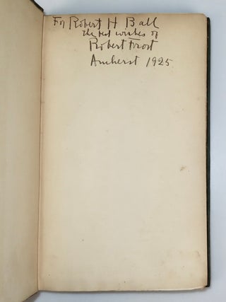 North of Boston, inscribed and dated by Frost at Amherst in 1925