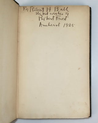 North of Boston, inscribed and dated by Frost at Amherst in 1925