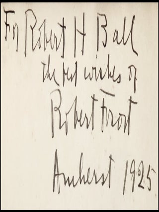 North of Boston, inscribed and dated by Frost at Amherst in 1925