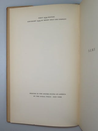 A Boy's Will, signed by Frost in Albany, New York