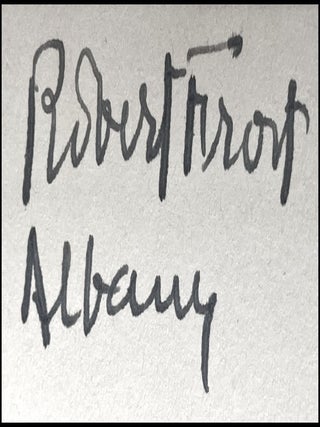 A Boy's Will, signed by Frost in Albany, New York