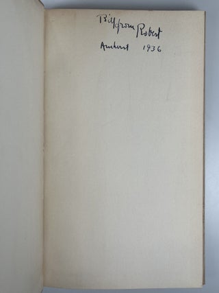 A Boy's Will, inscribed and dated by Frost to his friend, fellow poet, and future governor of Connecticut, Wilbert Snow