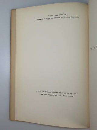 A Boy's Will, inscribed and dated by Frost to his friend, fellow poet, and future governor of Connecticut, Wilbert Snow