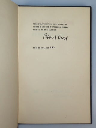 Hard not to be King, copy number 243 of the limited and numbered first separate edition, signed by Robert Frost
