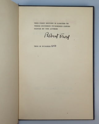 Hard not to be King, copy number 243 of the limited and numbered first separate edition, signed by Robert Frost