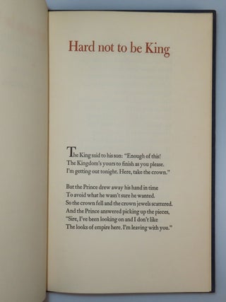 Hard not to be King, copy number 243 of the limited and numbered first separate edition, signed by Robert Frost