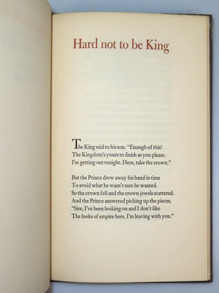 Hard not to be King, copy number 228 of the limited and numbered first separate edition, signed by Robert Frost