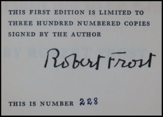 Hard not to be King, copy number 228 of the limited and numbered first separate edition, signed by Robert Frost