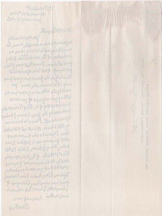 "I am a simple man, too simple to be more than an onlooker at the competition for my first editions." - A 13 January 1950 autograph letter signed from Robert Frost to an admirer and aspiring collector regarding the inaccessibility of his own first editions