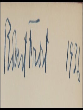 A Further Range, signed and dated by Robert Frost in the year of publication and gifted to African-American poet and playwright Owen Dodson the same year upon his college graduation, also featuring Dodson's ownership signature