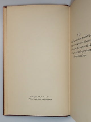 A Further Range, signed and dated by Robert Frost in the year of publication and gifted to African-American poet and playwright Owen Dodson the same year upon his college graduation, also featuring Dodson's ownership signature