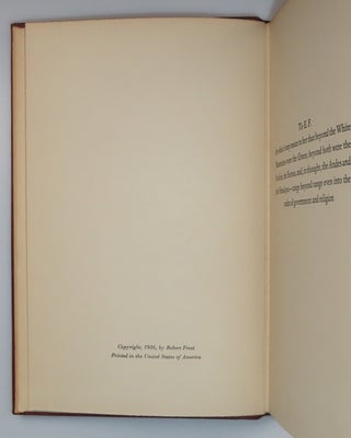 A Further Range, signed and dated by Robert Frost in the year of publication and gifted to African-American poet and playwright Owen Dodson the same year upon his college graduation, also featuring Dodson's ownership signature