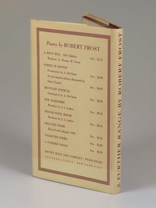 A Further Range, signed and dated by Robert Frost in the year of publication and gifted to African-American poet and playwright Owen Dodson the same year upon his college graduation, also featuring Dodson's ownership signature