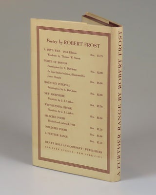A Further Range, signed and dated by Robert Frost in the year of publication and gifted to African-American poet and playwright Owen Dodson the same year upon his college graduation, also featuring Dodson's ownership signature