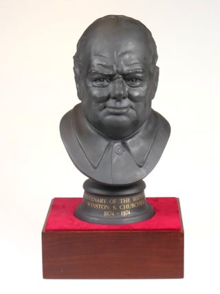 Royal Doulton Winston Churchill Centenary Bust, copy #10 of the limited edition, including the original wood plinth and housed in the original two-piece case