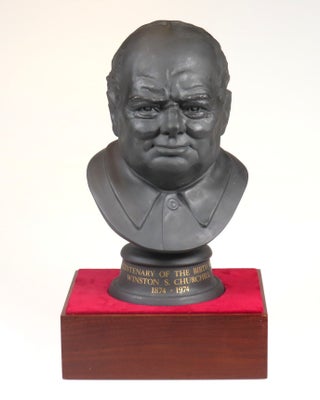 Royal Doulton Winston Churchill Centenary Bust, copy #10 of the limited edition, including the original wood plinth and housed in the original two-piece case