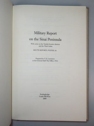 Military Report on the Sinai Peninsula, Copy #162 of the Castle Hill Press limited edition