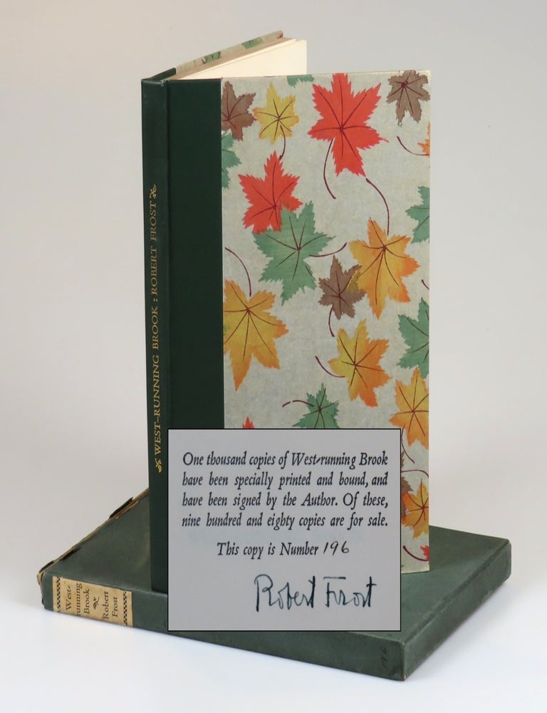 Item #008634 West-Running Brook, copy #196 of the limited and numbered edition, signed by both Robert Frost and the illustrator, still housed in the publisher's slipcase. Robert Frost, J. J. Lankes.