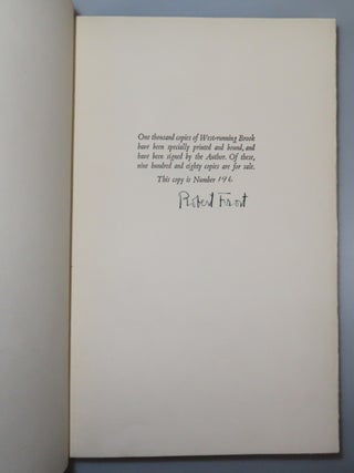 West-Running Brook, copy #196 of the limited and numbered edition, signed by both Robert Frost and the illustrator, still housed in the publisher's slipcase