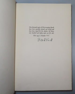 West-Running Brook, copy #196 of the limited and numbered edition, signed by both Robert Frost and the illustrator, still housed in the publisher's slipcase
