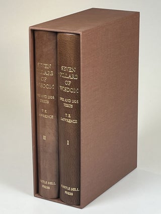 Seven Pillars of Wisdom, an out-of-series set of the limited parallel text edition featuring both the 1922 "Oxford" and 1926 "Subscribers" texts, in the publisher's quarter Morocco bindings and publisher's slipcase