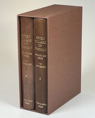 Seven Pillars of Wisdom, an out-of-series set of the limited parallel text edition featuring both the 1922 "Oxford" and 1926 "Subscribers" texts, in the publisher's quarter Morocco bindings and publisher's slipcase
