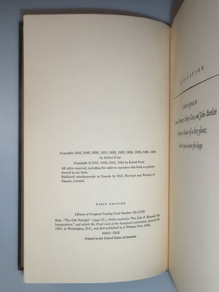 In the Clearing, inscribed and dated by Frost at The Choate School in May 1962, eight months before his death