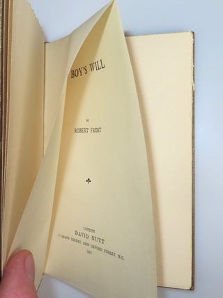 A Boy's Will, the first binding state of the first edition, a magnificent, stunningly bright and clean copy