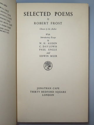 Selected Poems, signed and dated by Paul Engle at his introductory essay, with his laid-in compliments card
