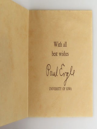 Selected Poems, signed and dated by Paul Engle at his introductory essay, with his laid-in compliments card