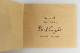 Selected Poems, signed and dated by Paul Engle at his introductory essay, with his laid-in compliments card