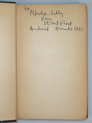 Selected Poems, inscribed by Frost at Amherst to a student in the year of publication