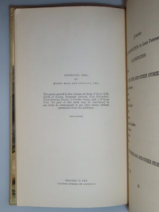 Come In and Other Poems, inscribed and signed by Robert Frost in the year of publication