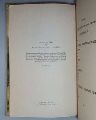 Come In and Other Poems, inscribed and signed by Robert Frost in the year of publication