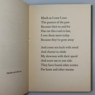 Closed for Good, Robert Frost's 1948 Christmas Card, one of 375 featuring his Christmas greeting under his name, this copy inscribed and signed by Frost