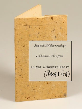 Item #008729 Neither Out Far Nor In Deep, Robert Frost's 1935 Christmas Card, one of 450...