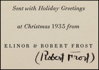 Neither Out Far Nor In Deep, Robert Frost's 1935 Christmas Card, one of 450 featuring his Christmas greeting under his name, this copy signed by Frost