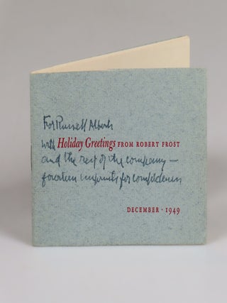 Item #008731 On a Tree Fallen Across the Road (To Hear Us Talk), Robert Frost's 1949...