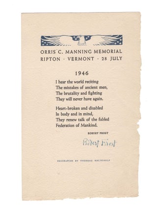 Item #008737 The Courage to be New, signed by Robert Frost. Robert Frost