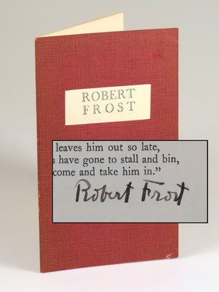 Item #008739 The Augustan Books of Poetry: Robert Frost, signed by Robert Frost. Robert Frost