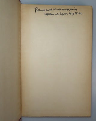 A Further Range, a significant association copy of Frost's Pulitzer Prize-winning collection, inscribed by Frost to his close friends Victor and Louise Reichert during Frost's final summer in Ripton, Vermont, on 15 August 1962, just five and a half months before Frost's death