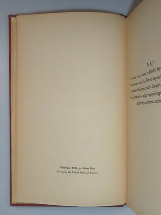 A Further Range, a significant association copy of Frost's Pulitzer Prize-winning collection, inscribed by Frost to his close friends Victor and Louise Reichert during Frost's final summer in Ripton, Vermont, on 15 August 1962, just five and a half months before Frost's death