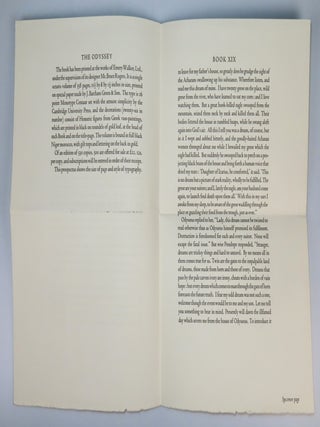 The Odyssey, a publisher's presentation copy, warmly inscribed by Emery Walker three months before his death as a birthday gift to the renowned musician and cultural figure Violet Gordon Woodhouse, accompanied by the original publisher&rsquo;s prospectus, and housed in the original slipcase