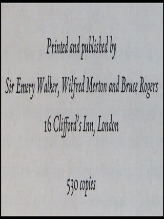 The Odyssey, a publisher's presentation copy, warmly inscribed by Emery Walker three months before his death as a birthday gift to the renowned musician and cultural figure Violet Gordon Woodhouse, accompanied by the original publisher’s prospectus, and housed in the original slipcase