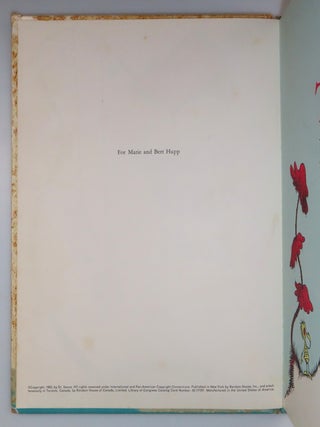 Dr. Seuss's Sleep Book, purchased and inscribed for a young mother in 1963 at a bookshop one mile from Dr. Seuss’s La Jolla, California home