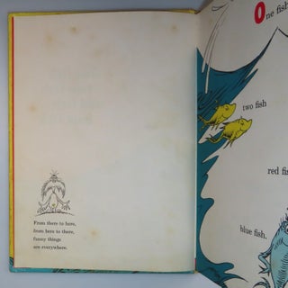 One fish two fish red fish blue fish, purchased and inscribed for a young mother in 1963 at a bookshop one mile from Dr. Seuss’s La Jolla, California home